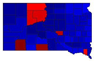 2014 South Dakota County Map of General Election Results for State Treasurer