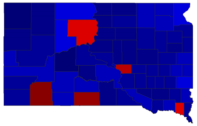 2022 State Treasurer General Election - South Dakota Election County Map