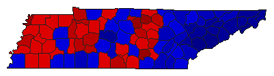 1982 Tennessee County Map of General Election Results for Governor