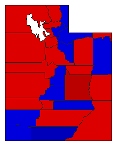 1938 Utah County Map of General Election Results for Senator