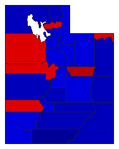 1962 Utah County Map of General Election Results for Senator