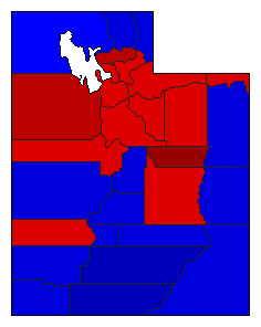 1970 Utah County Map of General Election Results for Senator