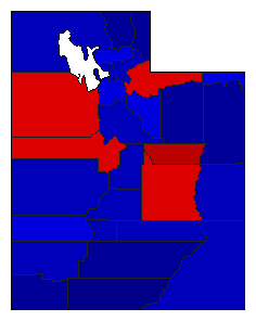 1982 Utah County Map of General Election Results for Senator