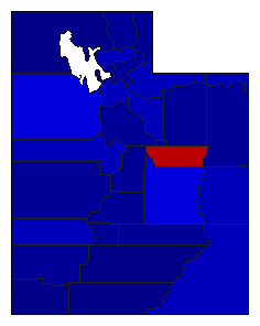 1988 Utah County Map of General Election Results for Senator