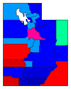 1912 Utah County Map of General Election Results for Governor