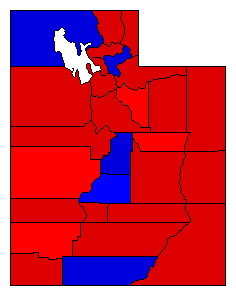 1916 Utah County Map of General Election Results for Governor