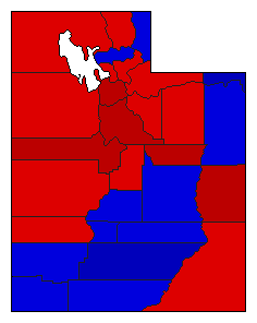 1928 Utah County Map of General Election Results for Governor
