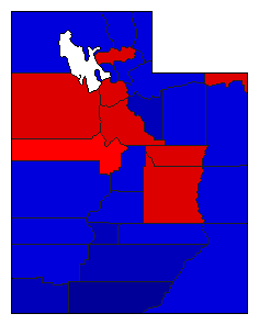1940 Utah County Map of General Election Results for Governor