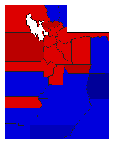 1964 Utah County Map of General Election Results for Governor
