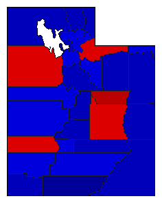 1984 Utah County Map of General Election Results for Governor