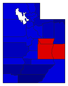 1924 Utah County Map of General Election Results for State Treasurer