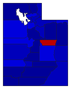 1984 Utah County Map of General Election Results for State Treasurer