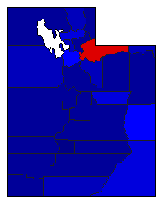 2016 Utah County Map of General Election Results for State Treasurer