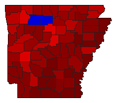 1914 Arkansas County Map of General Election Results for Senator