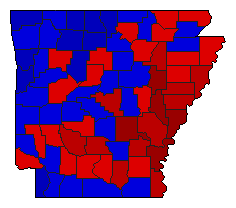 2010 Arkansas County Map of General Election Results for Secretary of State