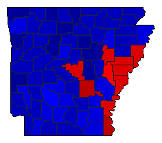 2014 Arkansas County Map of General Election Results for Secretary of State