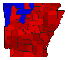 2002 Arkansas County Map of General Election Results for State Treasurer