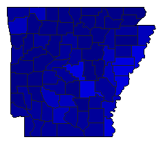 2018 Arkansas County Map of General Election Results for State Treasurer