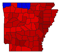 1998 Arkansas County Map of General Election Results for Attorney General