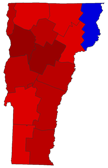 2022 Auditor of Accounts General Election - Vermont Election County Map