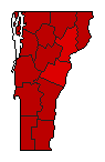 1986 Vermont County Map of General Election Results for Senator