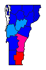 2002 Vermont County Map of General Election Results for Lt. Governor