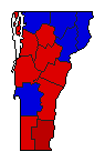 2010 Vermont County Map of General Election Results for Secretary of State