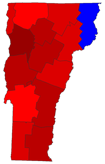 2020 Secretary of State General Election - Vermont Election County Map