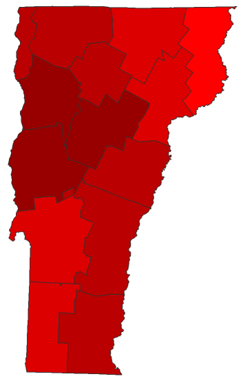 2020 Attorney General General Election - Vermont Election County Map