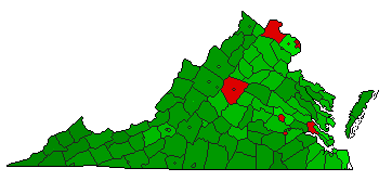 2000 Virginia County Map of General Election Results for Referendum