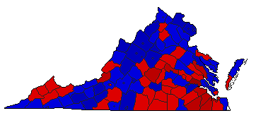 1977 Virginia County Map of General Election Results for Attorney General