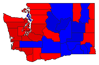 1996 Washington County Map of General Election Results for Controller