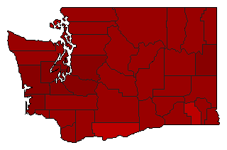 1972 Washington County Map of General Election Results for Insurance Commissioner