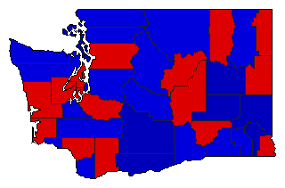 1952 Washington County Map of General Election Results for Governor