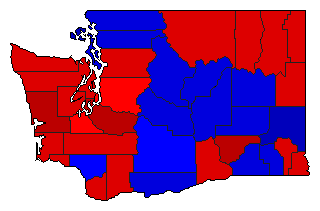 1968 Washington County Map of General Election Results for Lt. Governor