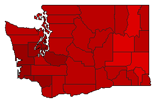 1976 Washington County Map of General Election Results for Lt. Governor