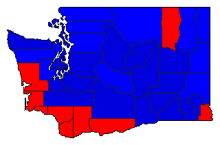 1992 Washington County Map of General Election Results for Lt. Governor