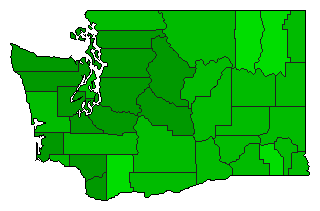 1972 Washington County Map of General Election Results for Initiative