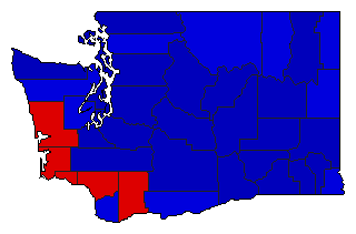 1984 Washington County Map of General Election Results for Secretary of State