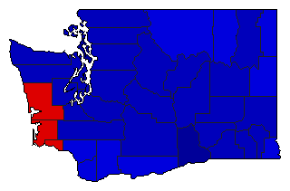 1988 Washington County Map of General Election Results for Secretary of State