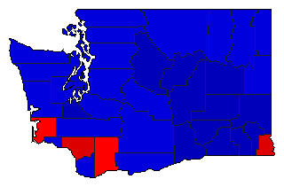 1992 Washington County Map of General Election Results for Secretary of State