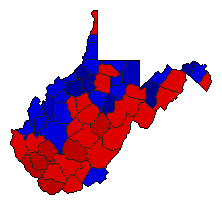 1952 West Virginia County Map of General Election Results for State Auditor