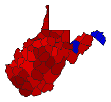 1988 West Virginia County Map of General Election Results for State Auditor