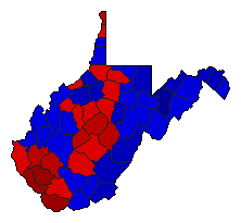 1988 West Virginia County Map of General Election Results for Agriculture Commissioner