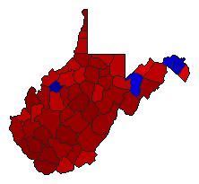 1992 West Virginia County Map of General Election Results for Agriculture Commissioner