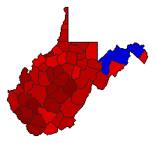 2004 West Virginia County Map of General Election Results for Agriculture Commissioner