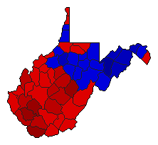 2008 West Virginia County Map of General Election Results for Agriculture Commissioner