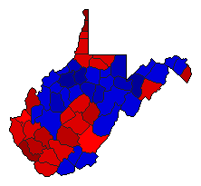 1984 West Virginia County Map of General Election Results for Senator