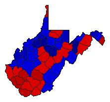 1952 West Virginia County Map of General Election Results for Governor