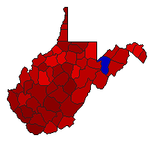 1980 West Virginia County Map of General Election Results for Secretary of State